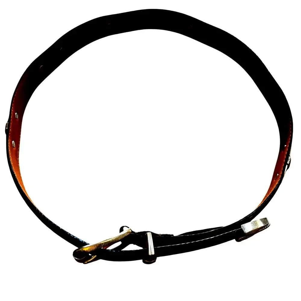 Arden leather Co Italian calfskin Sz 32 brown belt silver & gold conchos